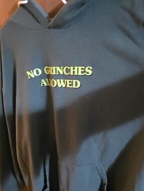 No Grinches Allowed Dark Green Hoodie